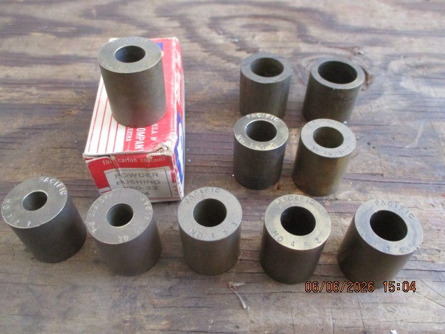 Pacific Reloading, 10 Powder & Shot Bushings, all Brass