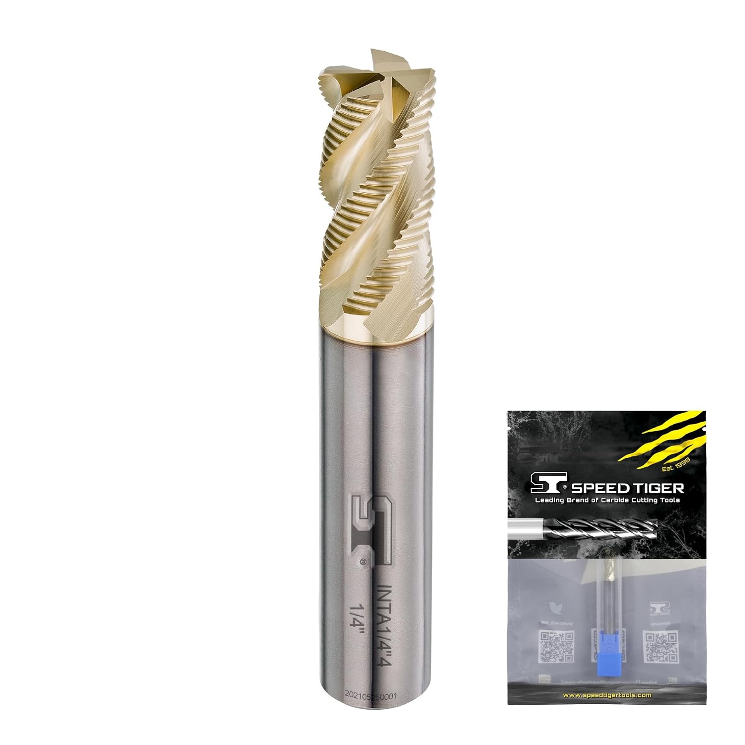 SPEED TIGER INTA Carbide Roughing End Mill - for Alloy Steels/Hardened 1/4 in