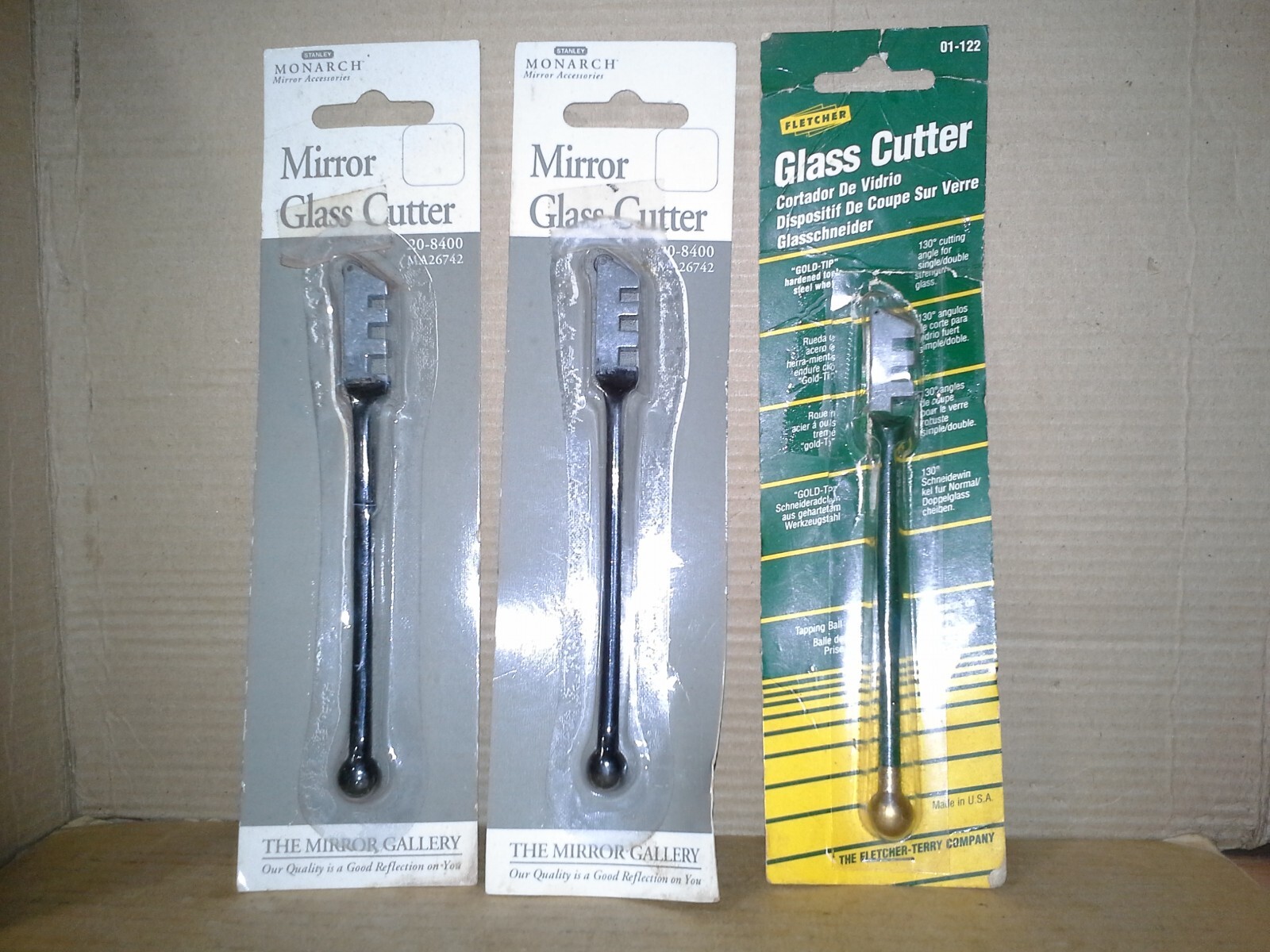1 Fletcher 01-122 /2 Stanley Monarch 20-8400 Mirror Glass Cutter , VGC