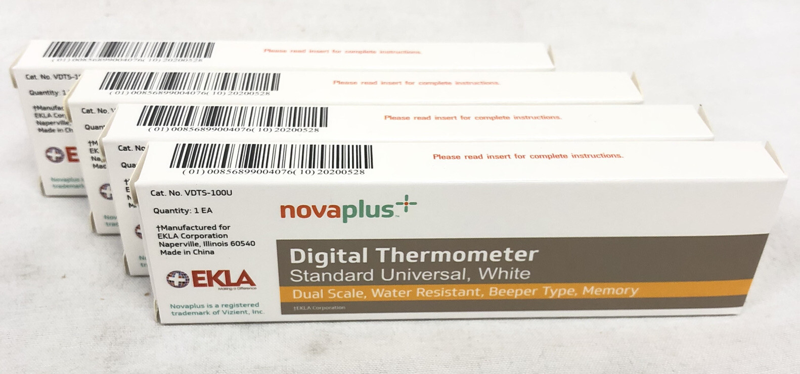 4 Novaplus Standard Universal White Digital Thermometers New VDTS-100U DualScale