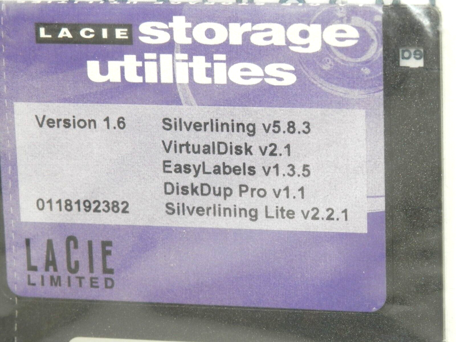 Lacie Storage Utilities Ver 1.6 • Floppy 3.5" Silverlining VirtualDisk DiskDup