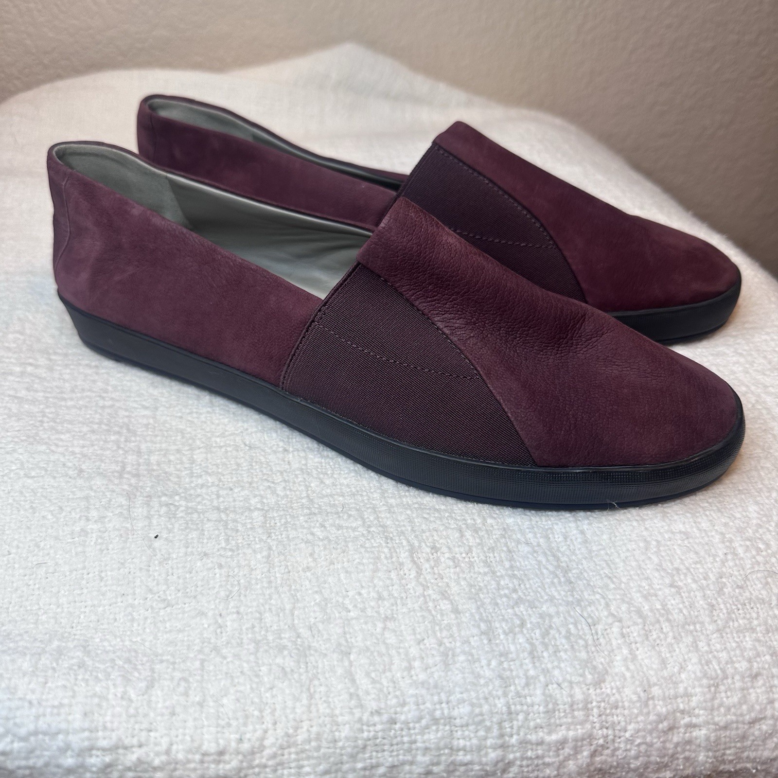 Eileen Fisher Slip On Flats Burgundy Suede Loafers Women Size 11 New Comfort
