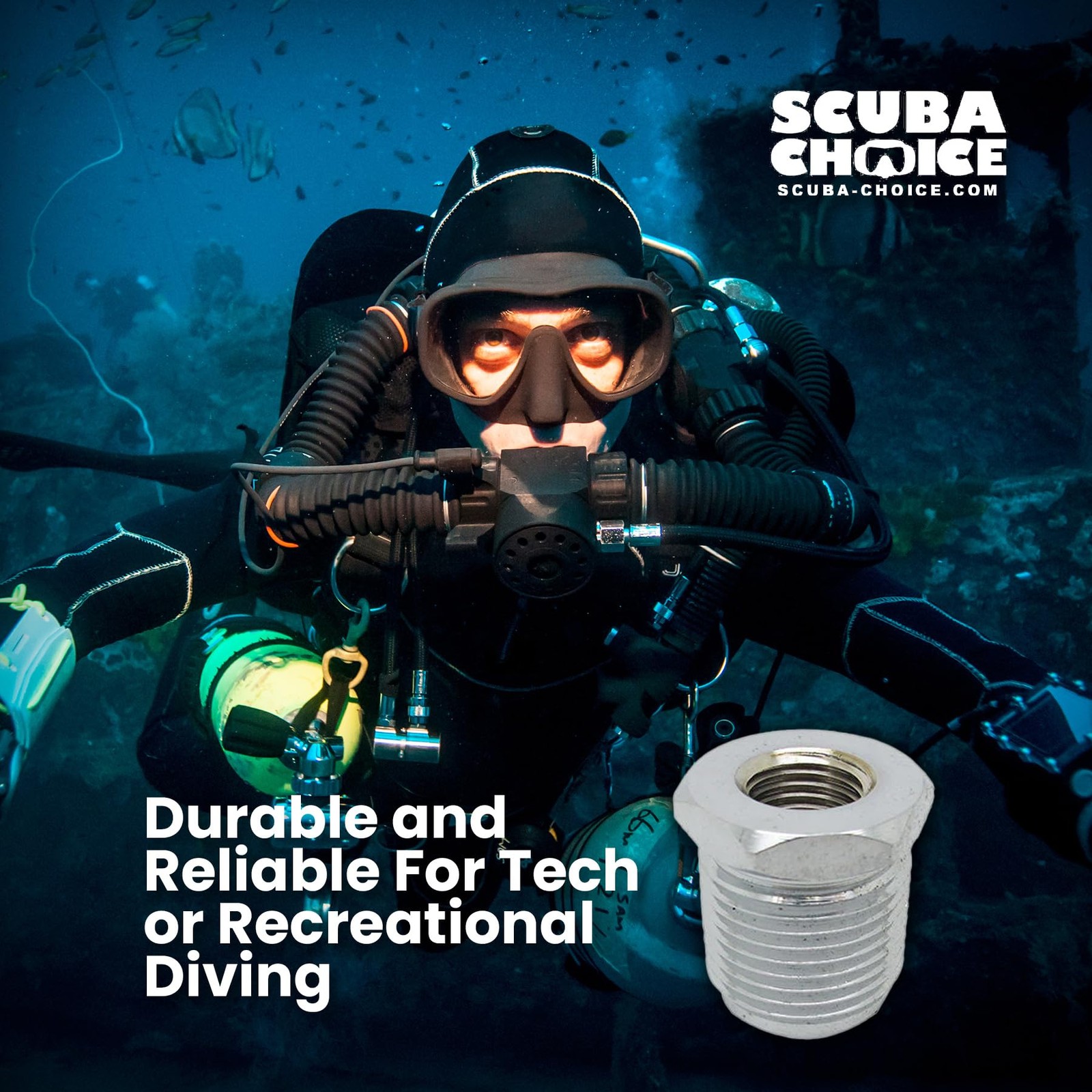 Diving Dive Female 1/4 NPT to Male Din Adapter Thread