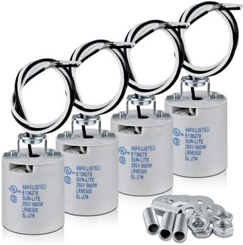 E26 Light Socket,Standard Medimun Screw Bulb Socket Lamp Holder,E26 Porcelain...
