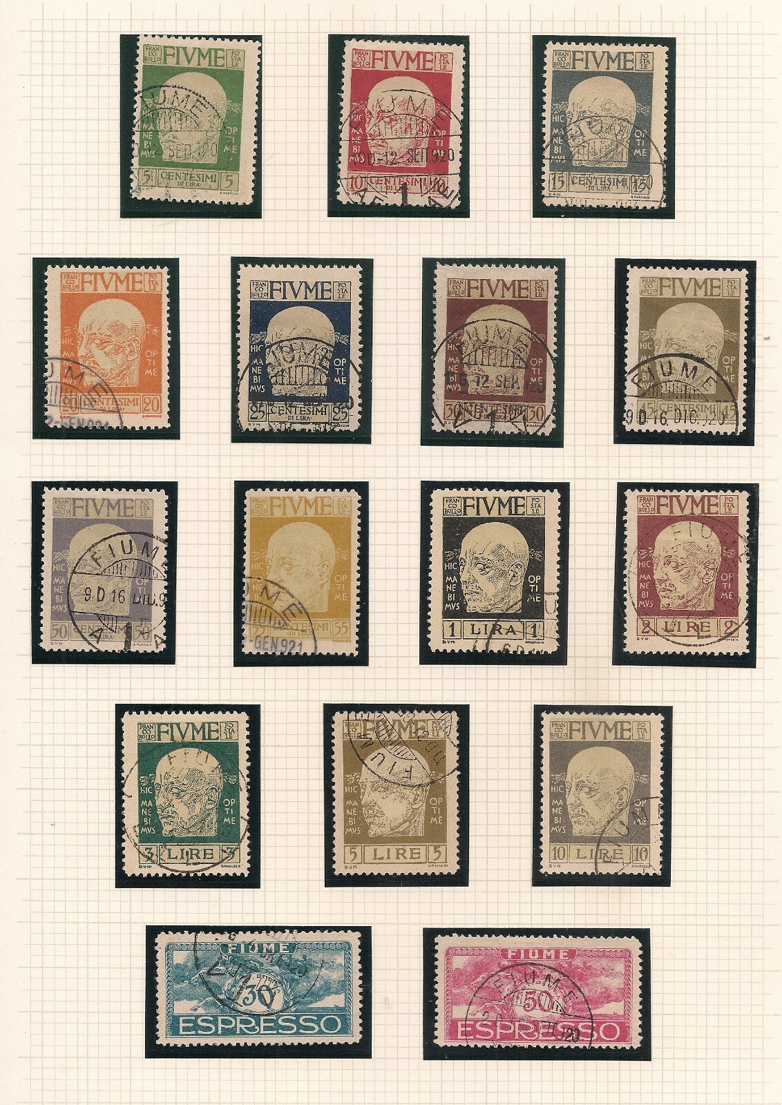 Italy FIUME 1920 D'Annunzio Set + Express Set Fine Used