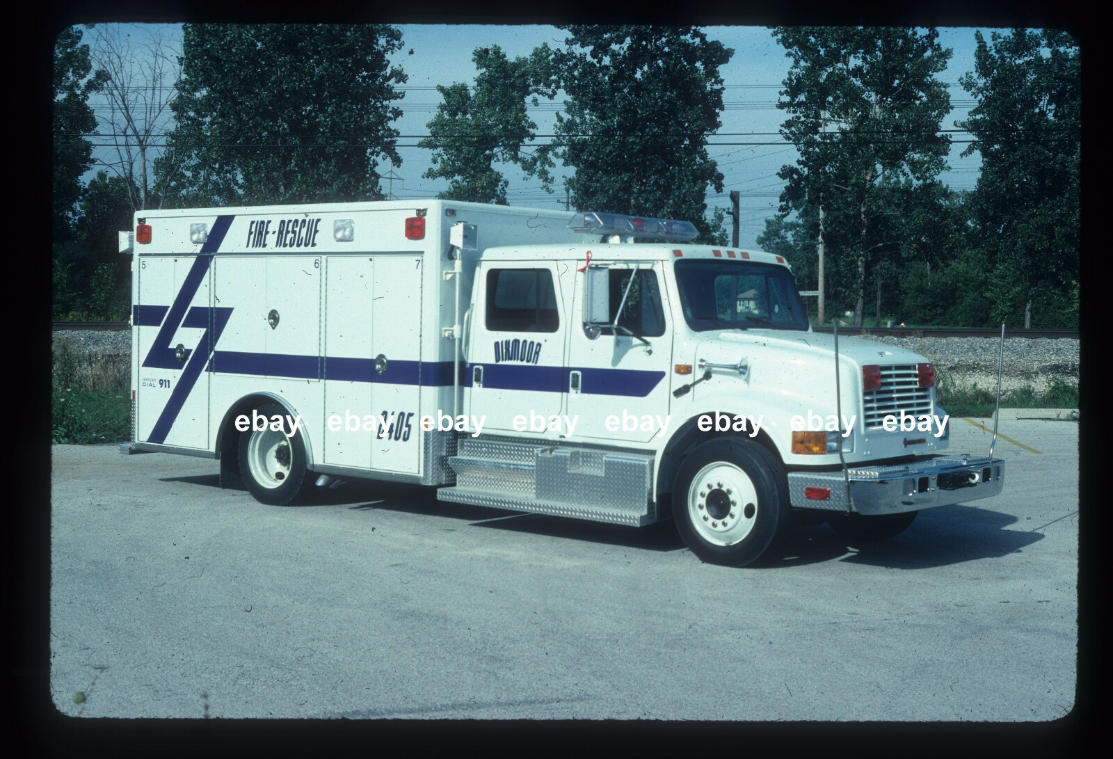 Dixmoor IL 1991 International Frontline Rescue Fire Apparatus Slide