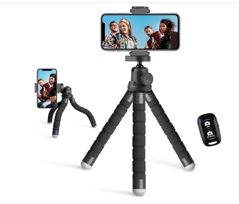 Ubeesize Portable Phone Tripod with Wireless Remote