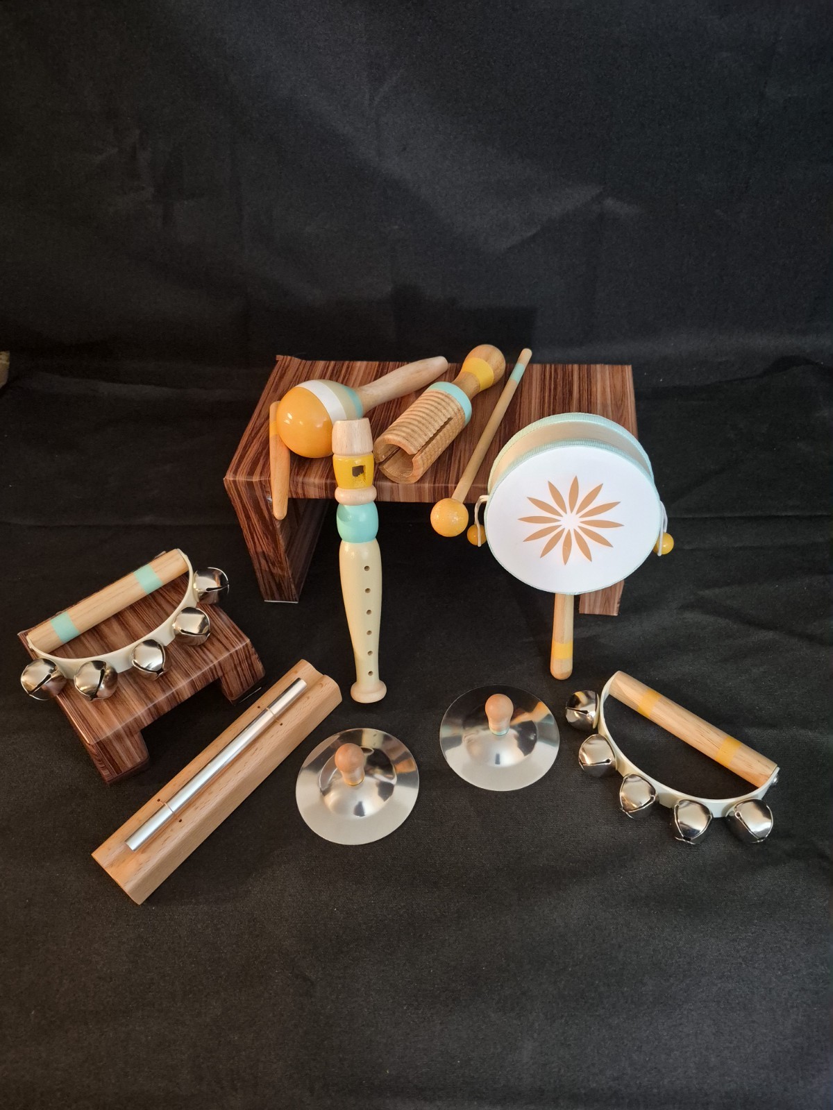 11 Pack Kids Musical Instrument, Wooden Toddler Percussion Toy Set, Baby Mont...
