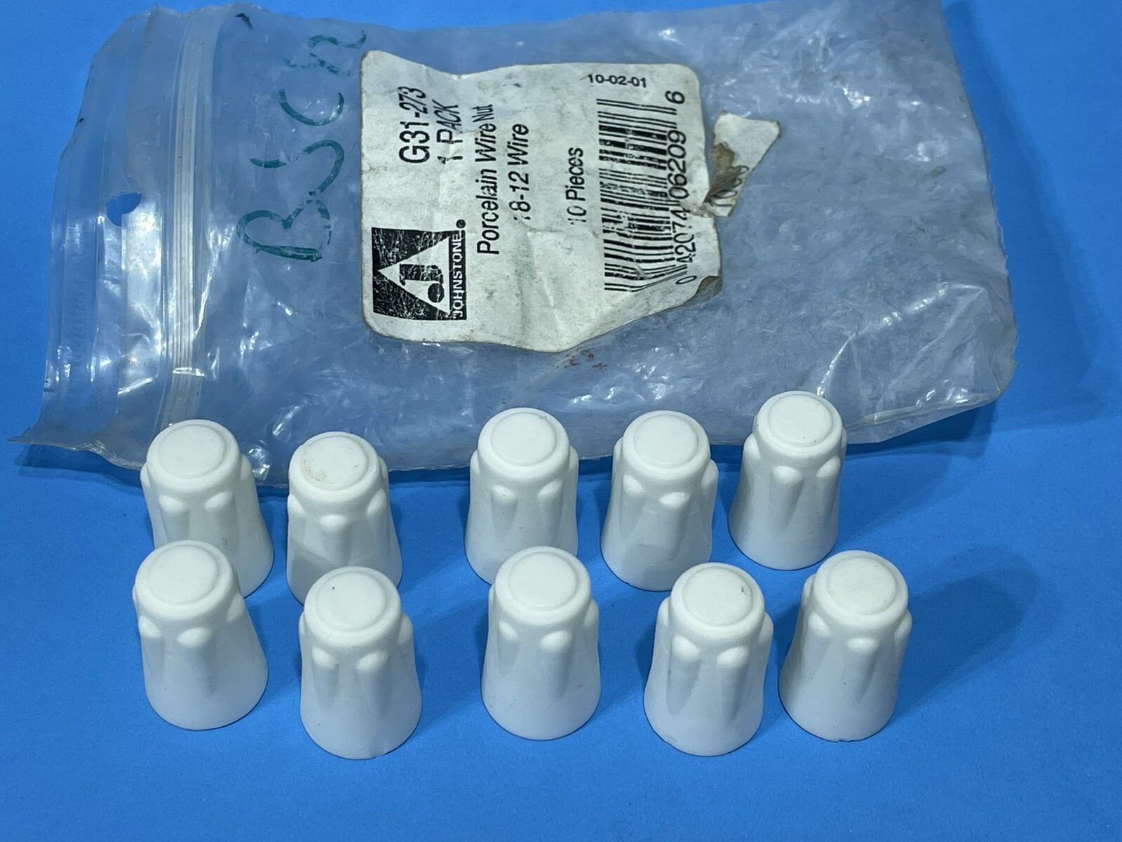 Lot of 10 Johnstone Porcelain Wire Nut G31-273 For 18-12 AWG Wire 300V