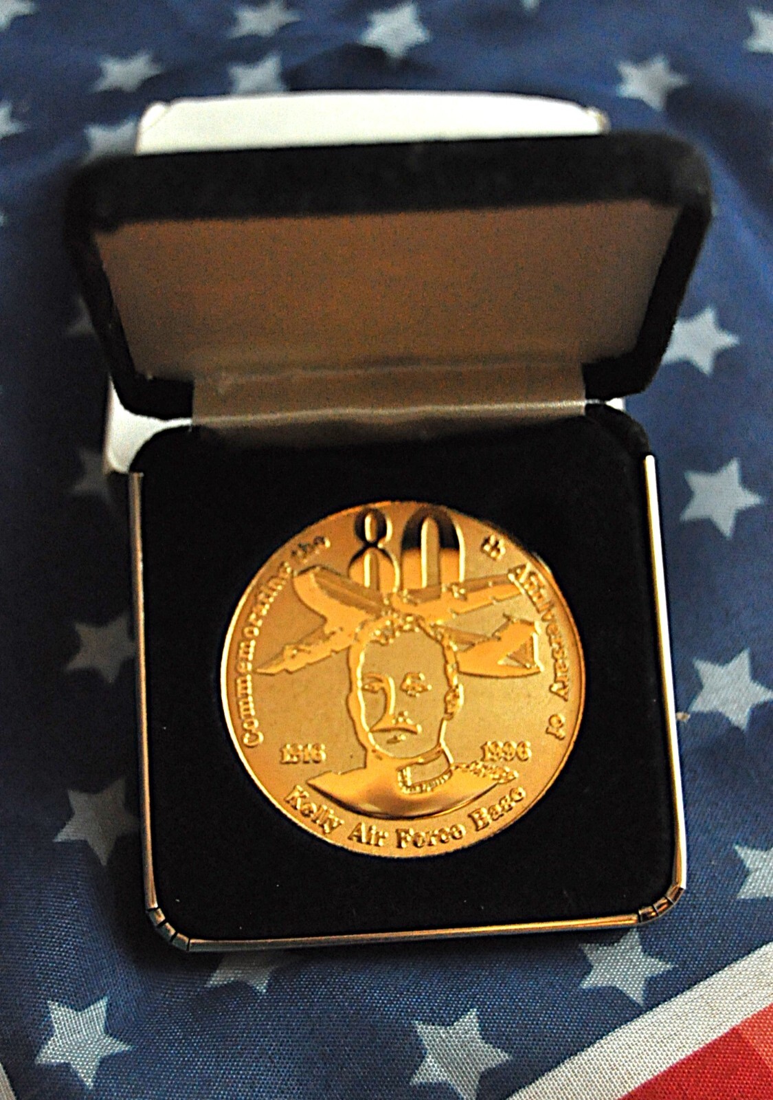 Kelly Air Force Base 80th Anniversary Commemorative Coin 1916-96 In Original Box
