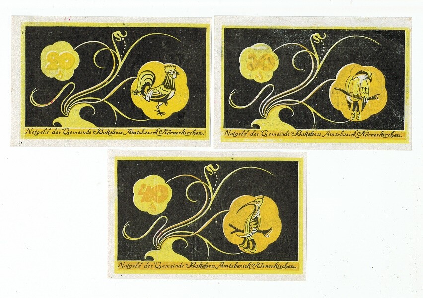SET OF 6 GERMANY NOTGELD 20.30.40.60.70.80 PFENNIG BOKELSESS 1921 UNC