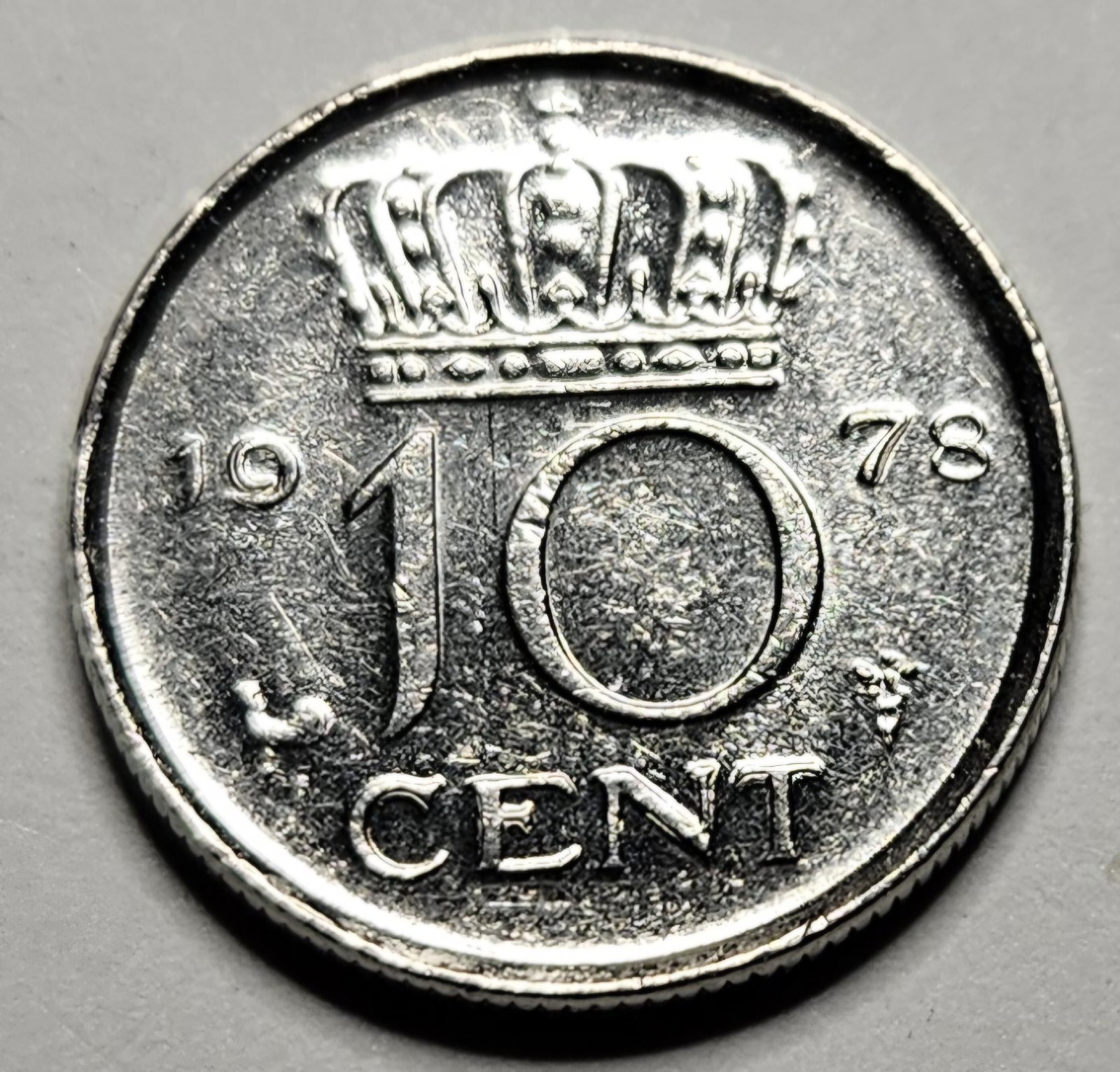 1978 Netherlands 10 Ten Cents - Dutch - World Coin - Europe - Nickel Coin