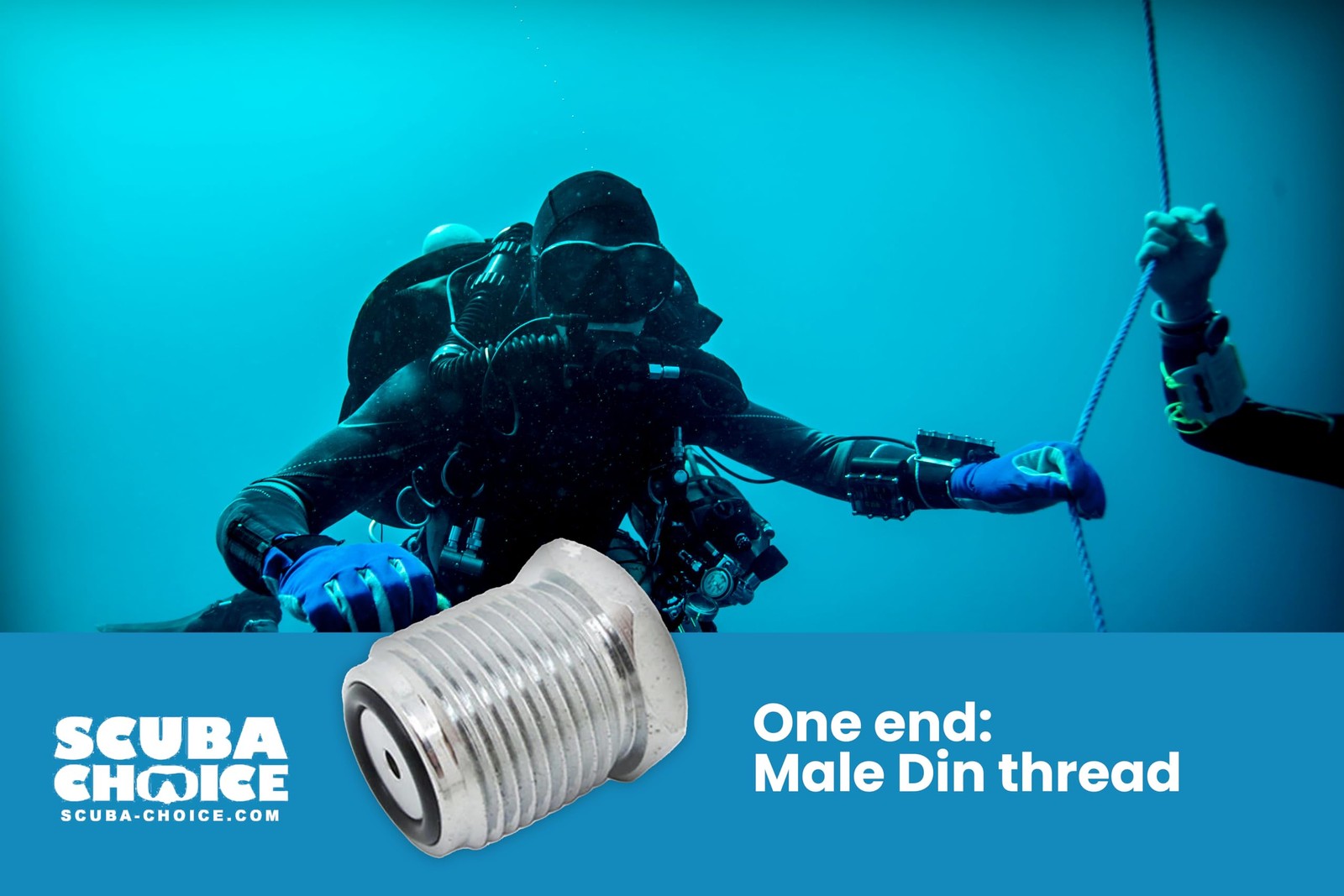 Diving Dive Female 1/4 NPT to Male Din Adapter Thread