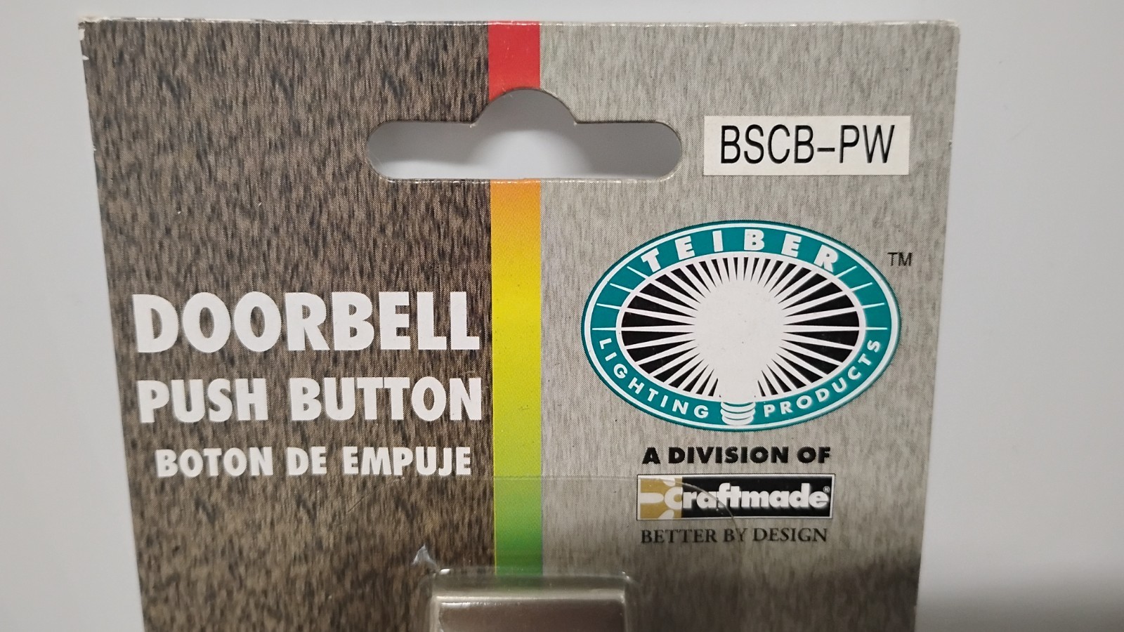 2 Craftsmade BSCBPW Wired Lighted Surface Mount Doorbell Push Button.