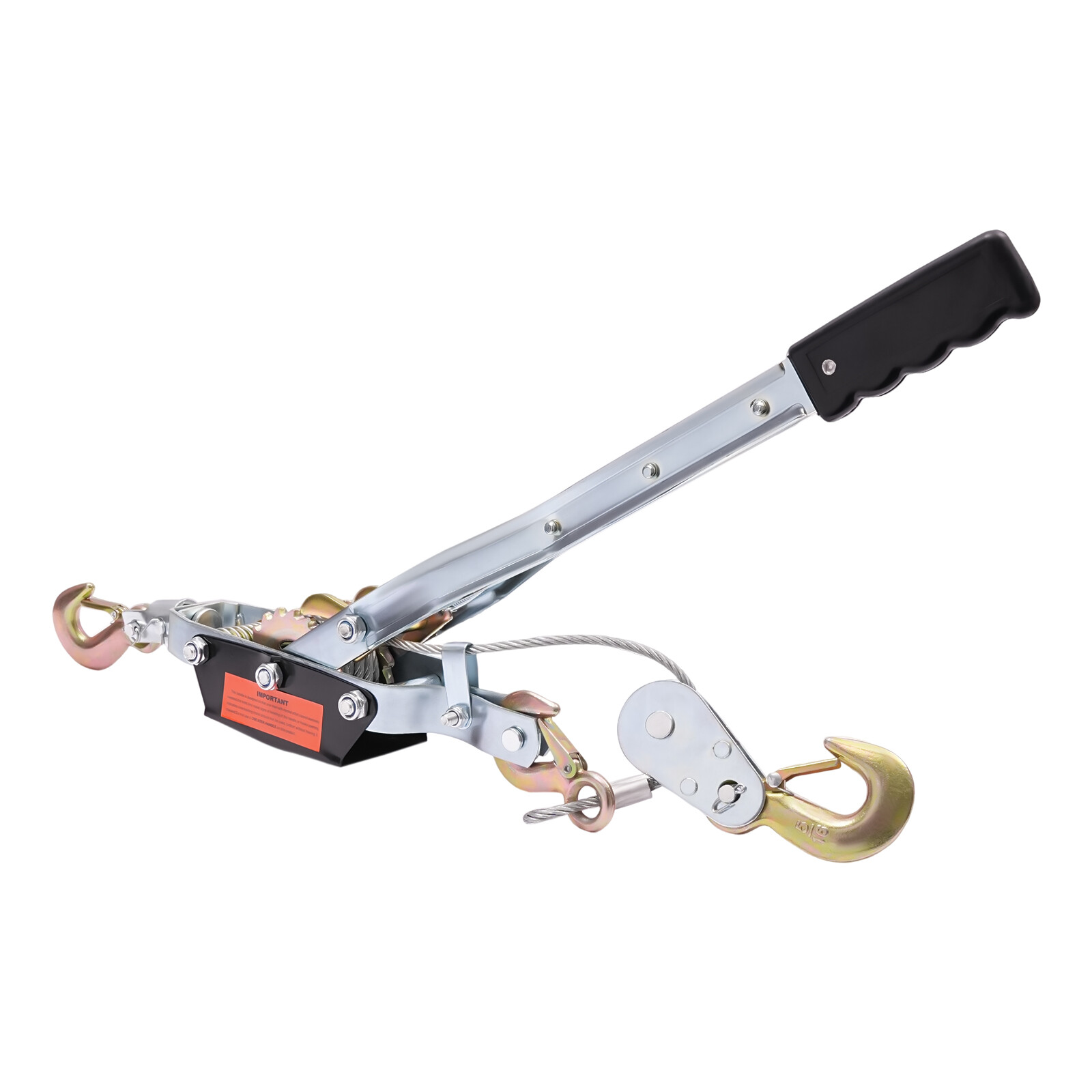 Power Puller Tightener with 3 Hooks and Dual Gears,Heavy Duty Cable Winch Puller