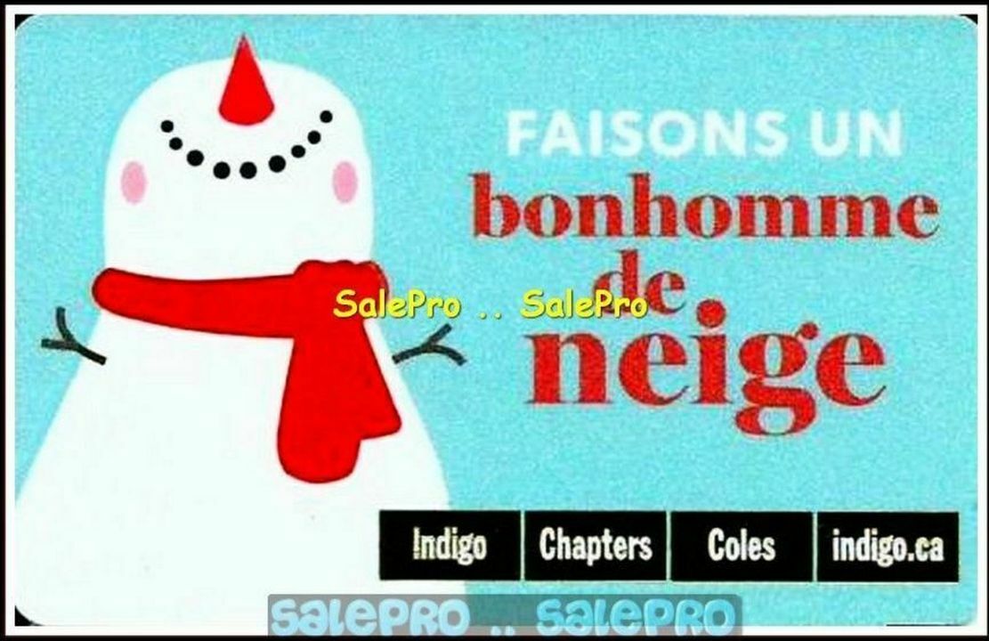 CHAPTERS COLES INDIGO BOOK STORE FRANCHISE MAKE A SNOWMAN COLLECTIBLE GIFT CARD