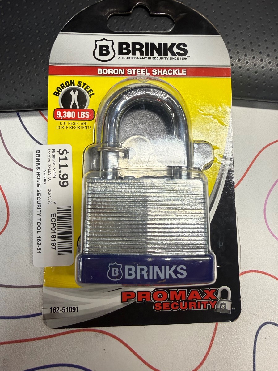 BRINKS Laminated Boron Steel Padlock 50mm Body with 1.5"  162-51091 (ECP018197)
