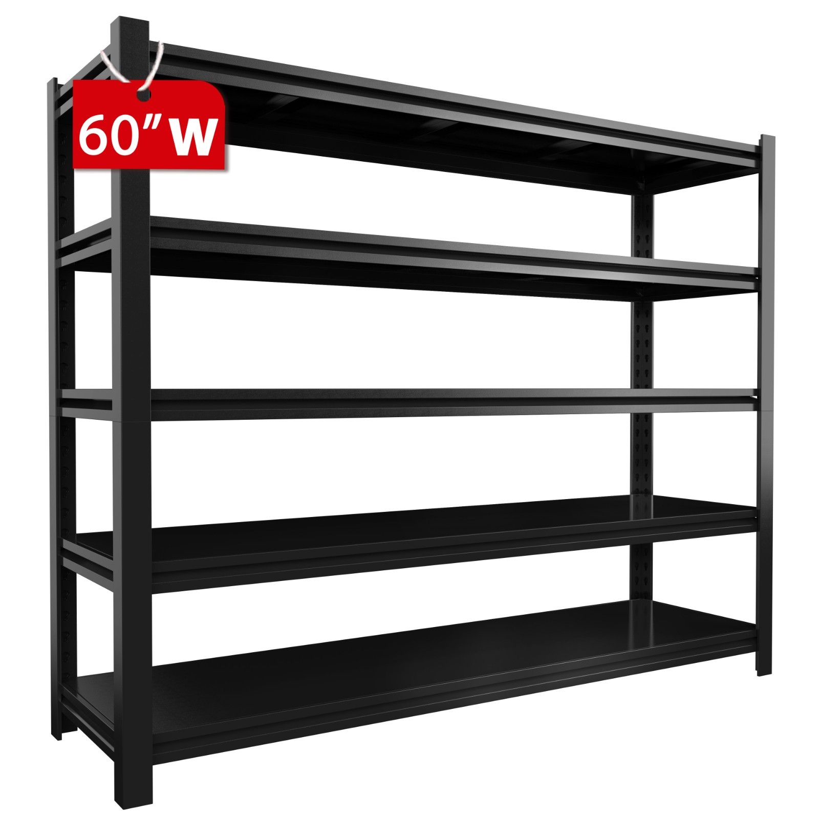 60" W Garage Shelving Heavy Duty 5 Tier 3500LBS Storage Shelves Rack Adjustable