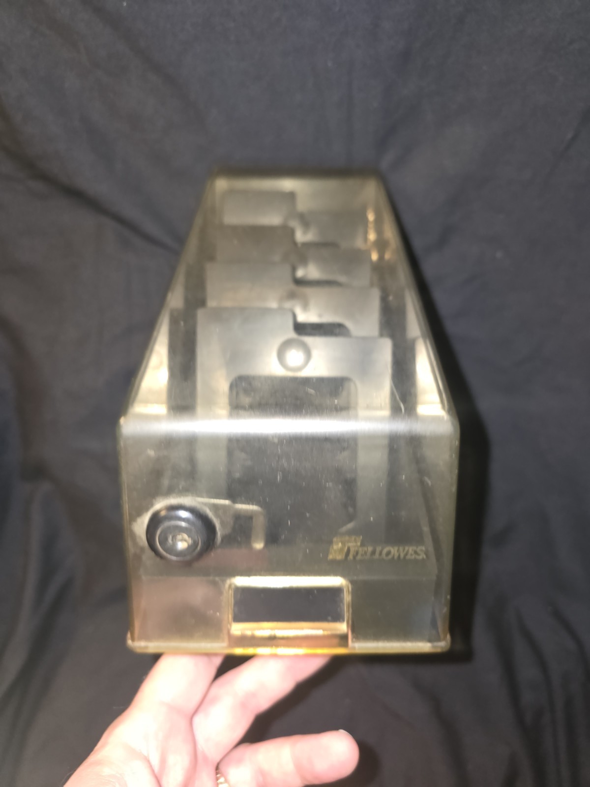 Fellowes 5¼"  5.25 Floppy Diskette Filing Tray Box Black Vintage Rare