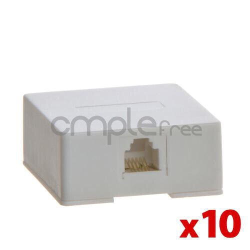 1 Port, White Keystone Surface Mount Box Lot of 10