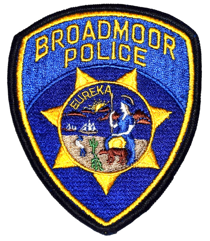 BROADMOOR – POLICE - CALIFORNIA Sheriff Police Patch WALKING BEAR MOUNTING BACK