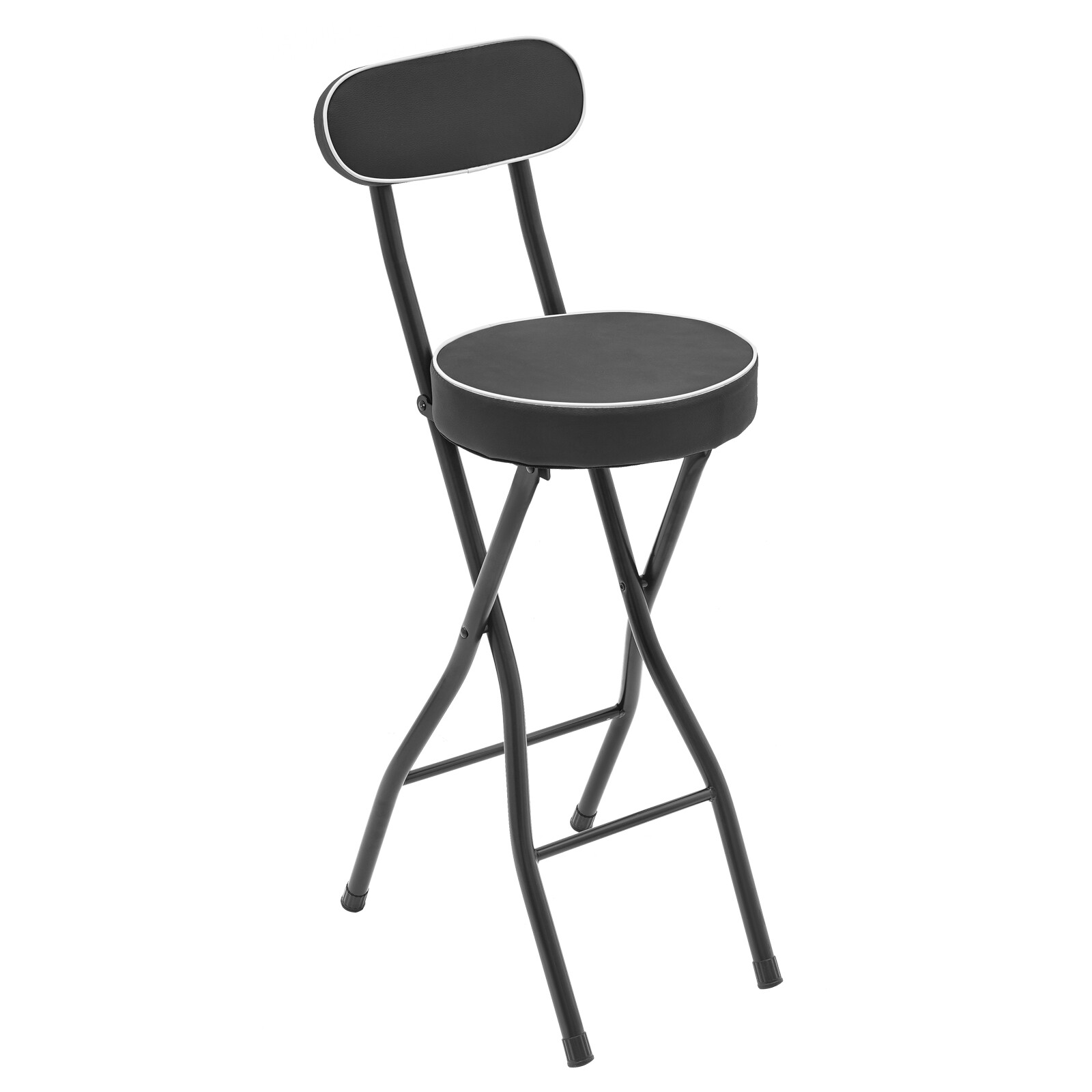 2pcs Black Counter Stool Bar Stool Portable Folding Kitchen Dining Chair US