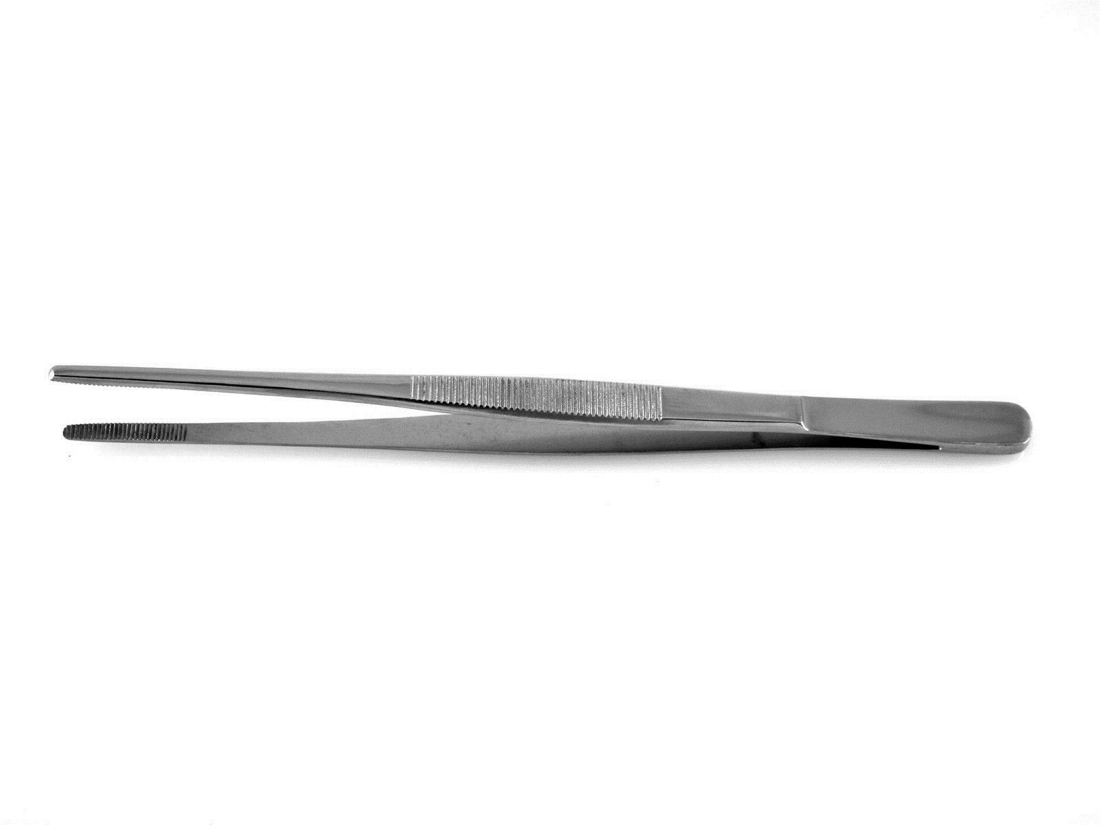 Thumb Dressing Forceps 10" Long Grasping Forceps with Straight Serrated Tips