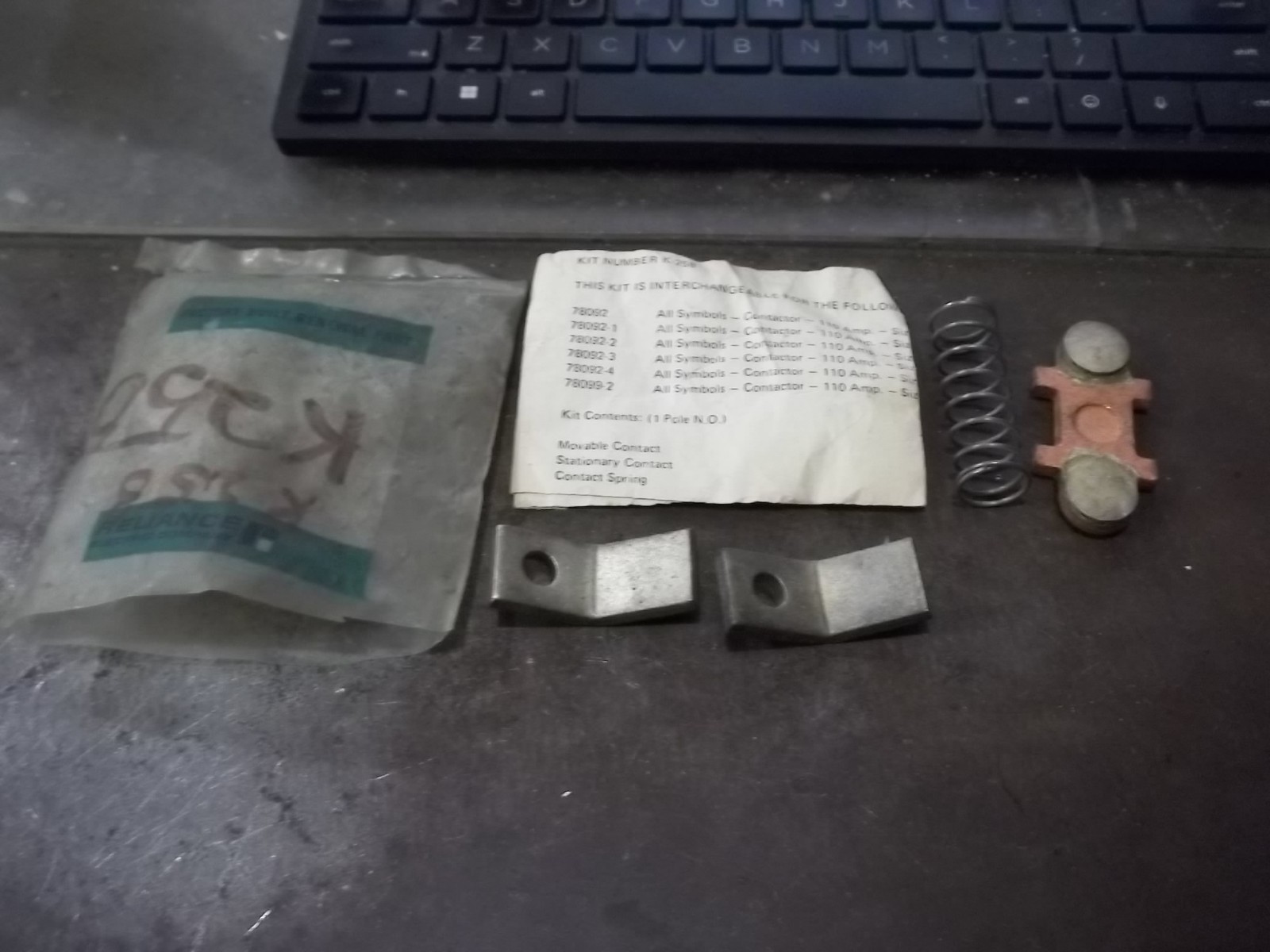 NEW IN PKG RELIANCE ELECTRIC K-258 CONTACT KIT (260-1)