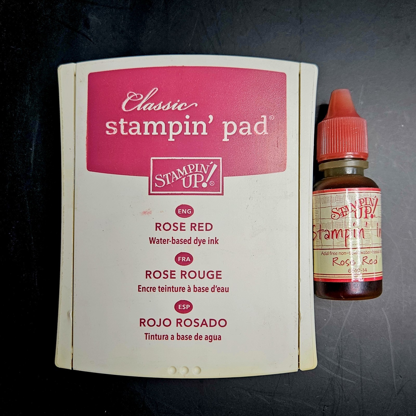 ROSE RED Stampin' Up! Ink Pad & Reinker Refill Dark Pink Classic Color su13