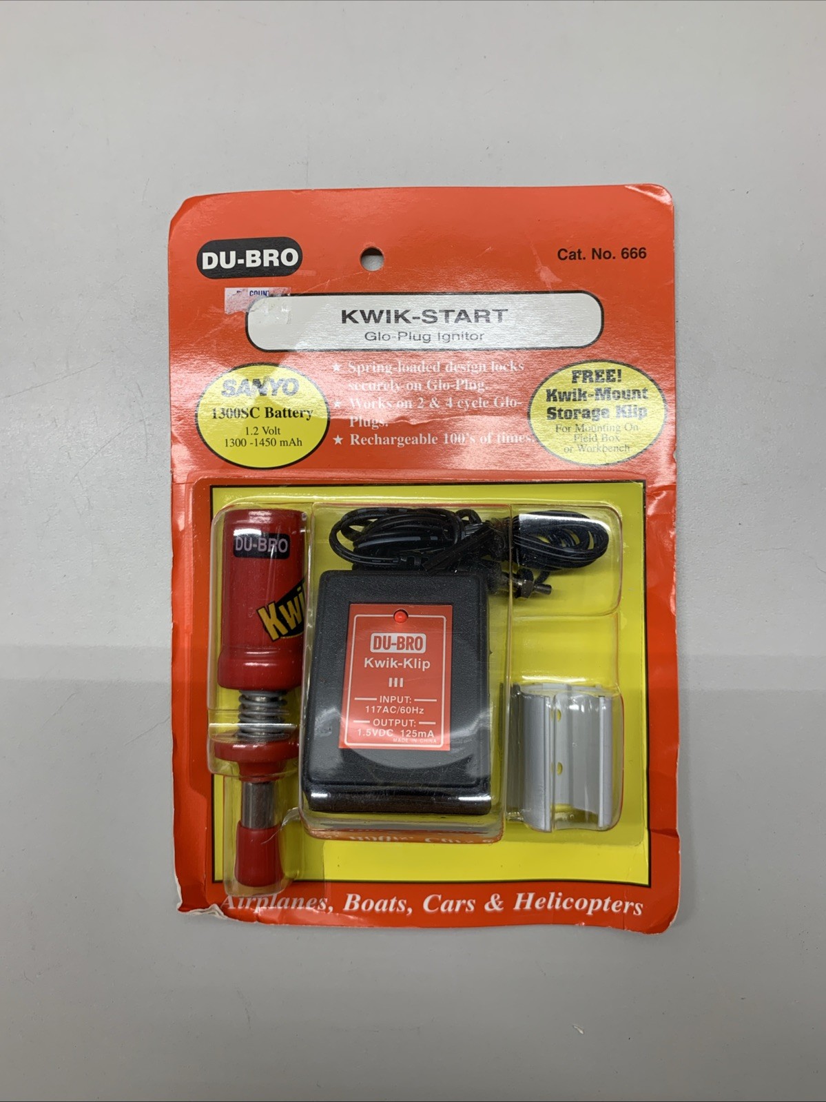 Du-Bro Kwik-Start Glo-Plug Igniter 1300SC Battery & Charger No. 666