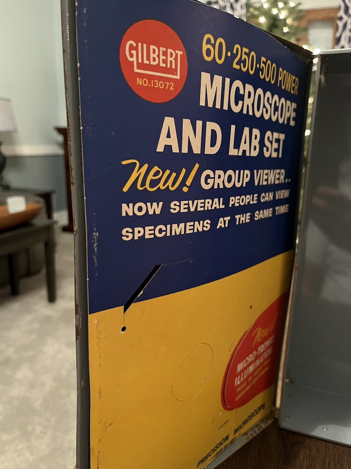EMPTY Gilbert 13031 Microscope Lab Set Metal Case Box Hall of Science Man Cave