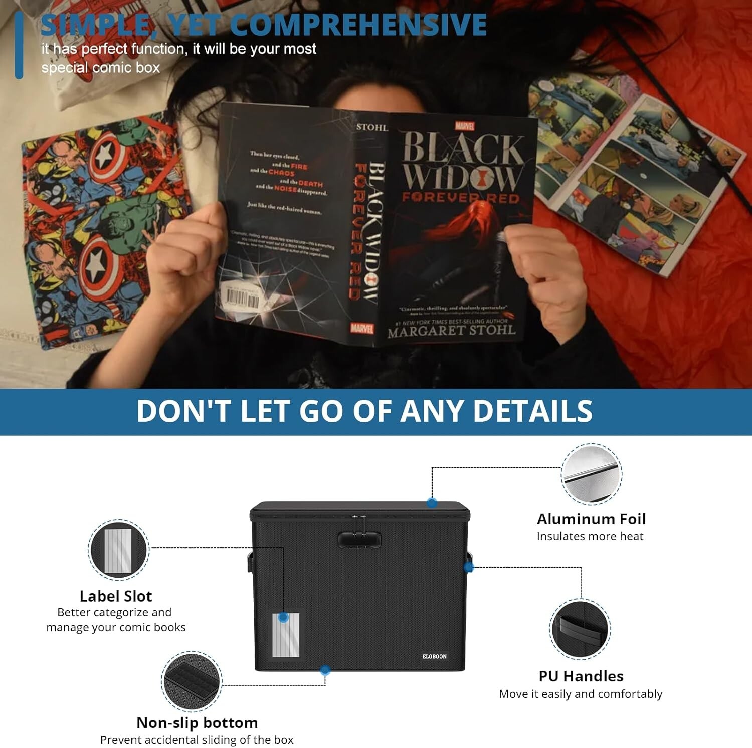 5200 Fireproof Book Storage for 150-175 Comics, Water 1-Pack-5200? Black