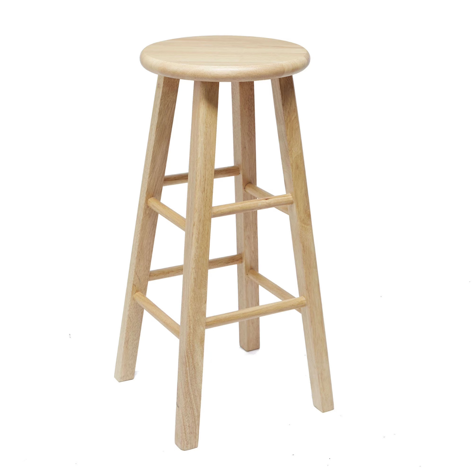 29" High Natural Wood Bar Stool - Backless, Fully Assembled for Indoor Use
