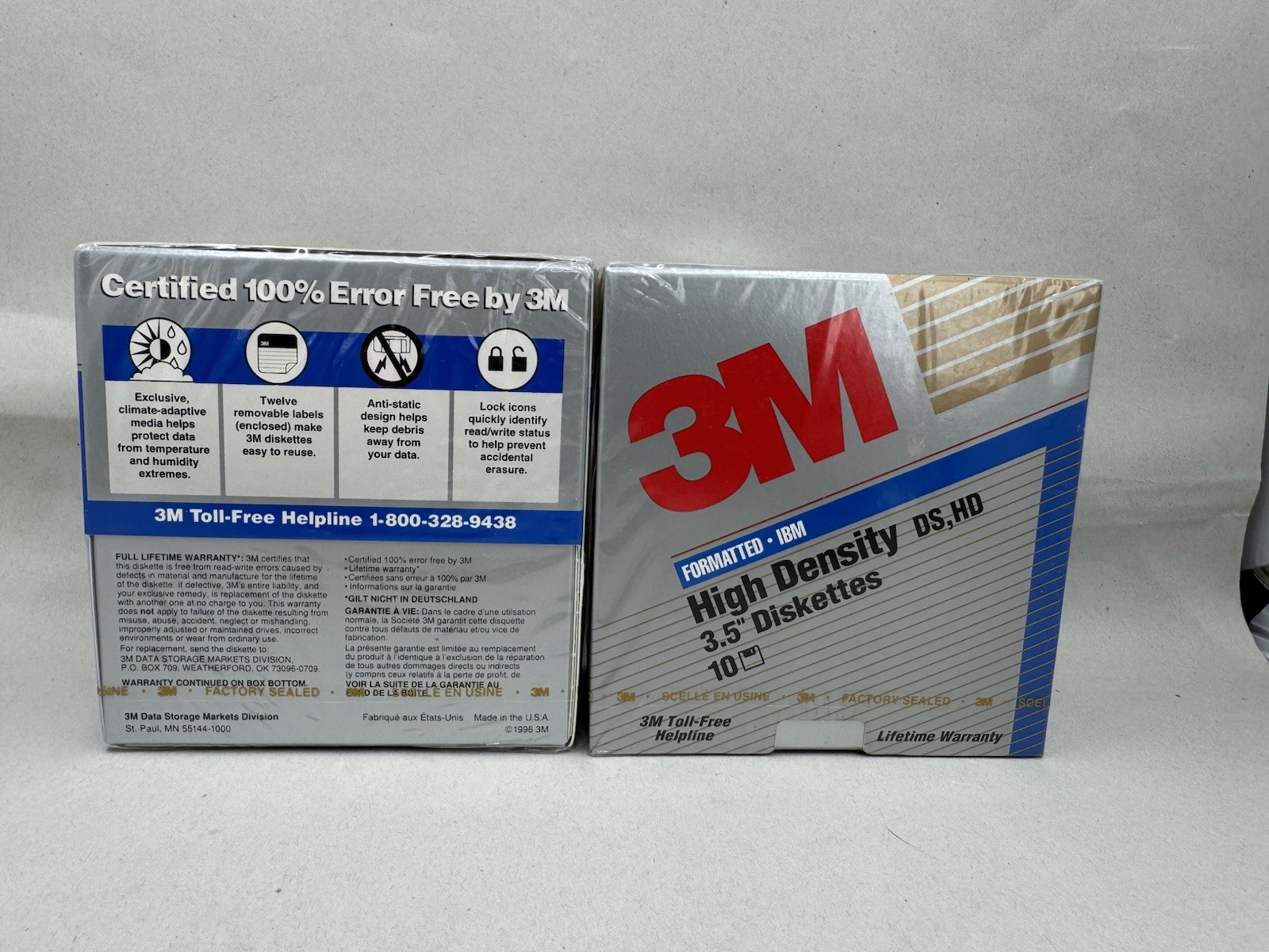 3M 3.5" High Density Double Sided IBM Formatted Floppy Disk 2x 10 Pack NEW