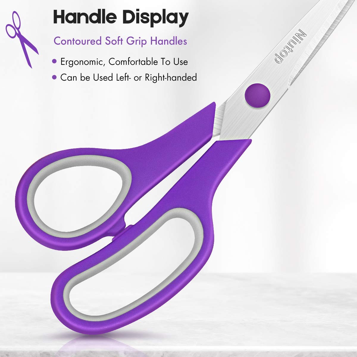Scissors Bulk Set 5-Pack 8 Multipurpose Sharp Sewing Craft Fabric Right/Left
