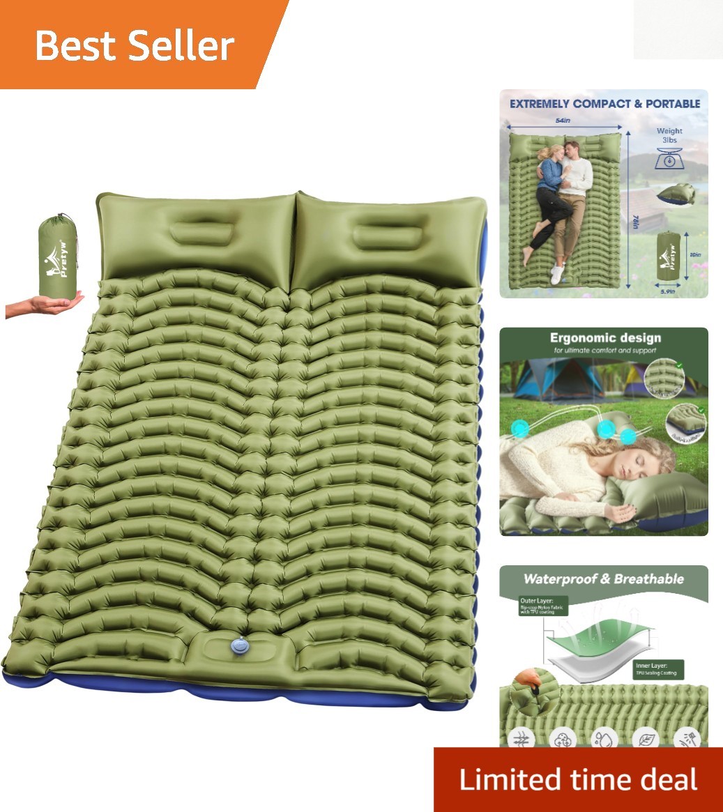 Double Sleeping Pad for Camping - Ultralight & Self-Inflating Comfort