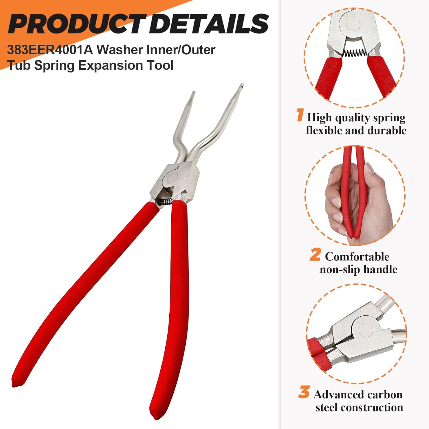 383EER4001A Washer Inner/Outer Tub Spring Expansion Tool by Red+Silver