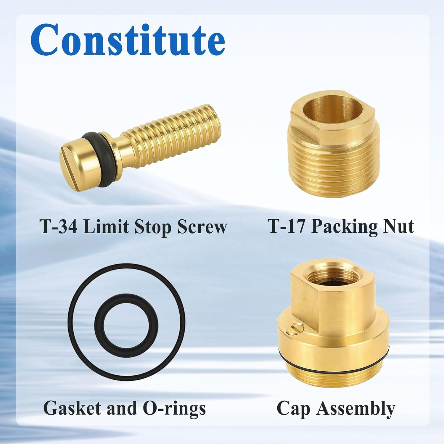 T-12A Cap Assembly Part for Shower Valve, Slove Leakage, Brass