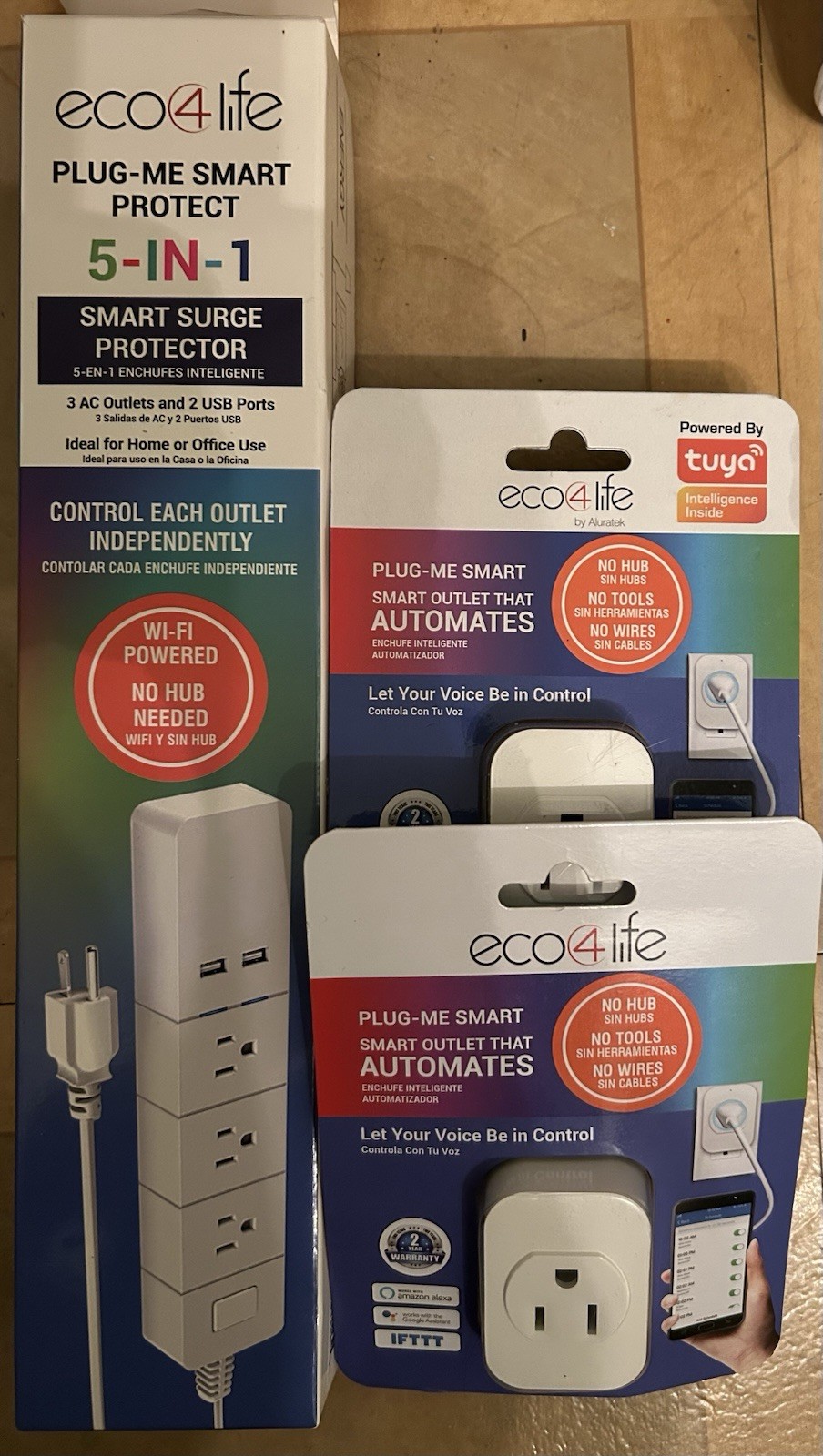 Eco4life Smart Home Lot Surge Protector 5in1 + 2 Smart Plugs (WiFi Alexa Google)