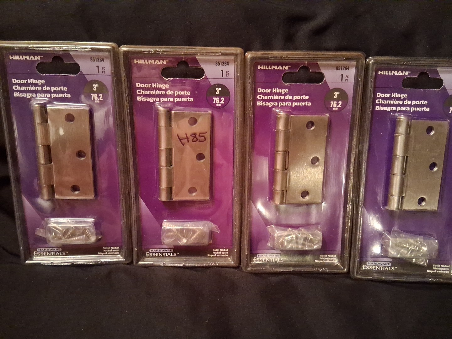4 Hillman 3" Door Hinges Satin Nickel Finish