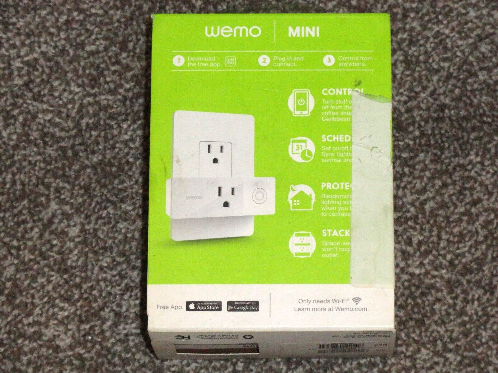 New WeMo Mini Wi-Fi Enabled Smart Plug White Model F7C063