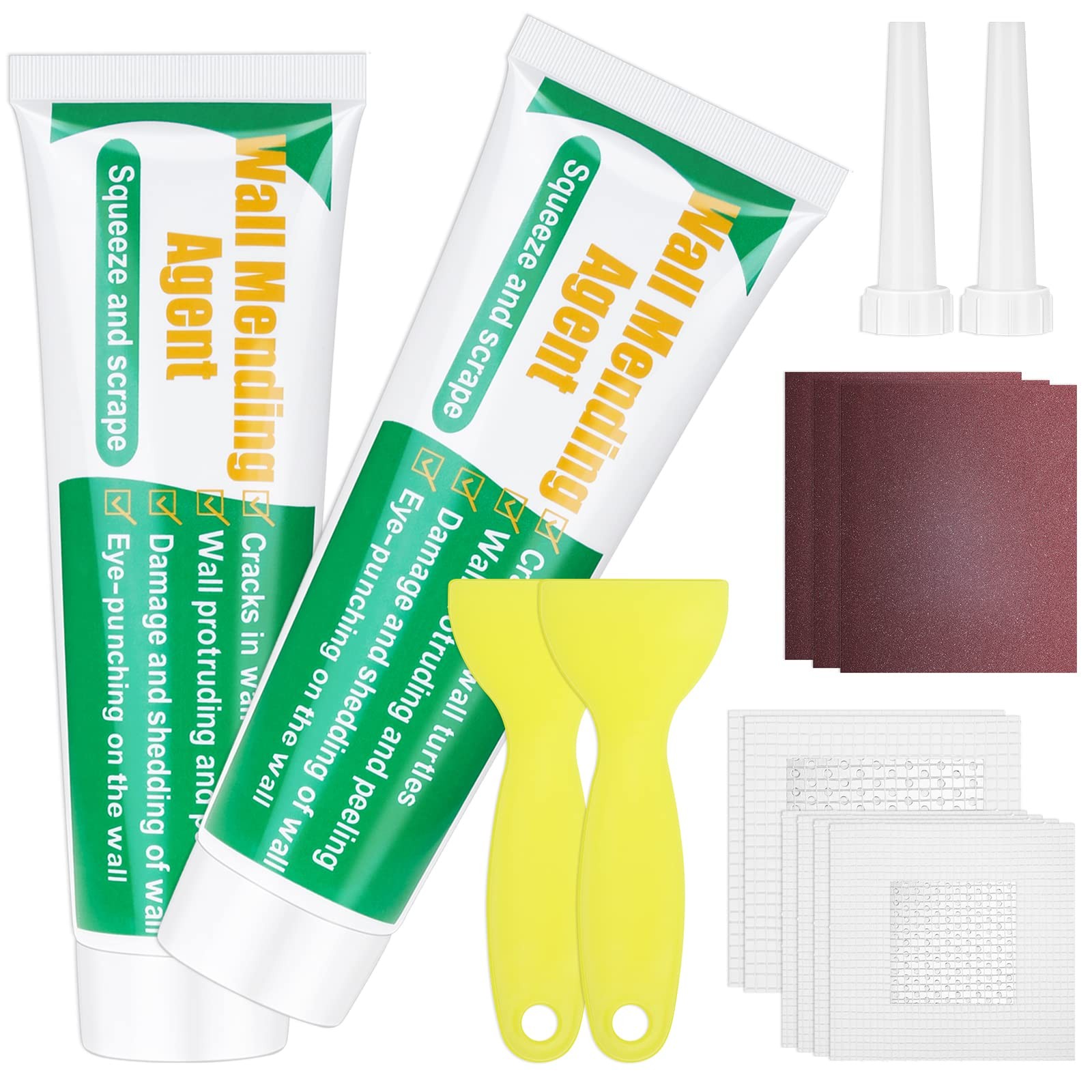 Drywall Repair Kit - Large Hole Patch, Wall Mending Agent 2 Pack Spackle