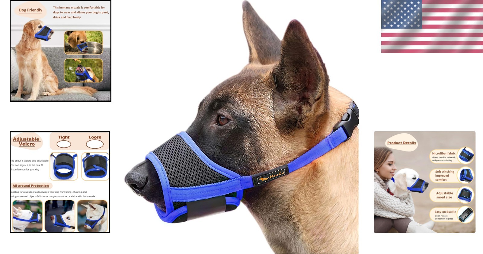 Comfortable & Humane Dog Muzzle, Anti Biting for Small, Medium & Large Dogs