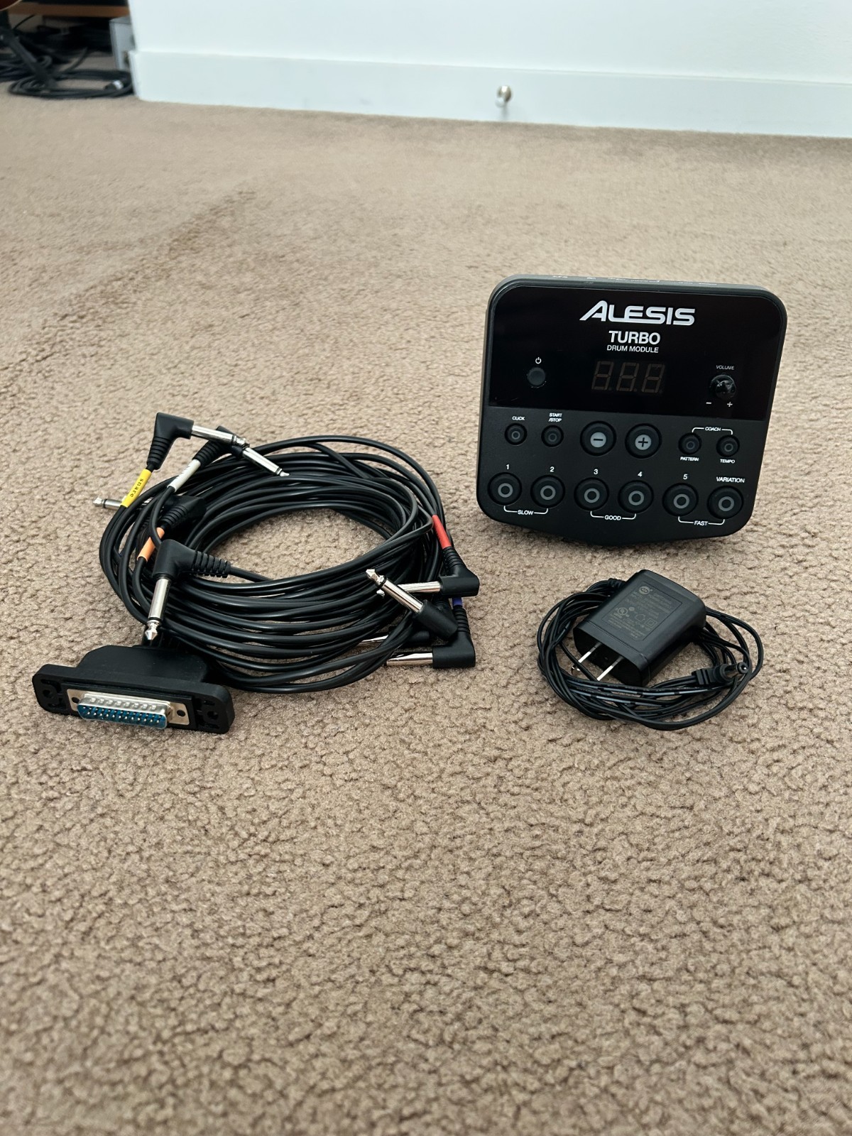 Alesis Turbo Drum Module Electronic Drum Brain with Power Adapter and Cables