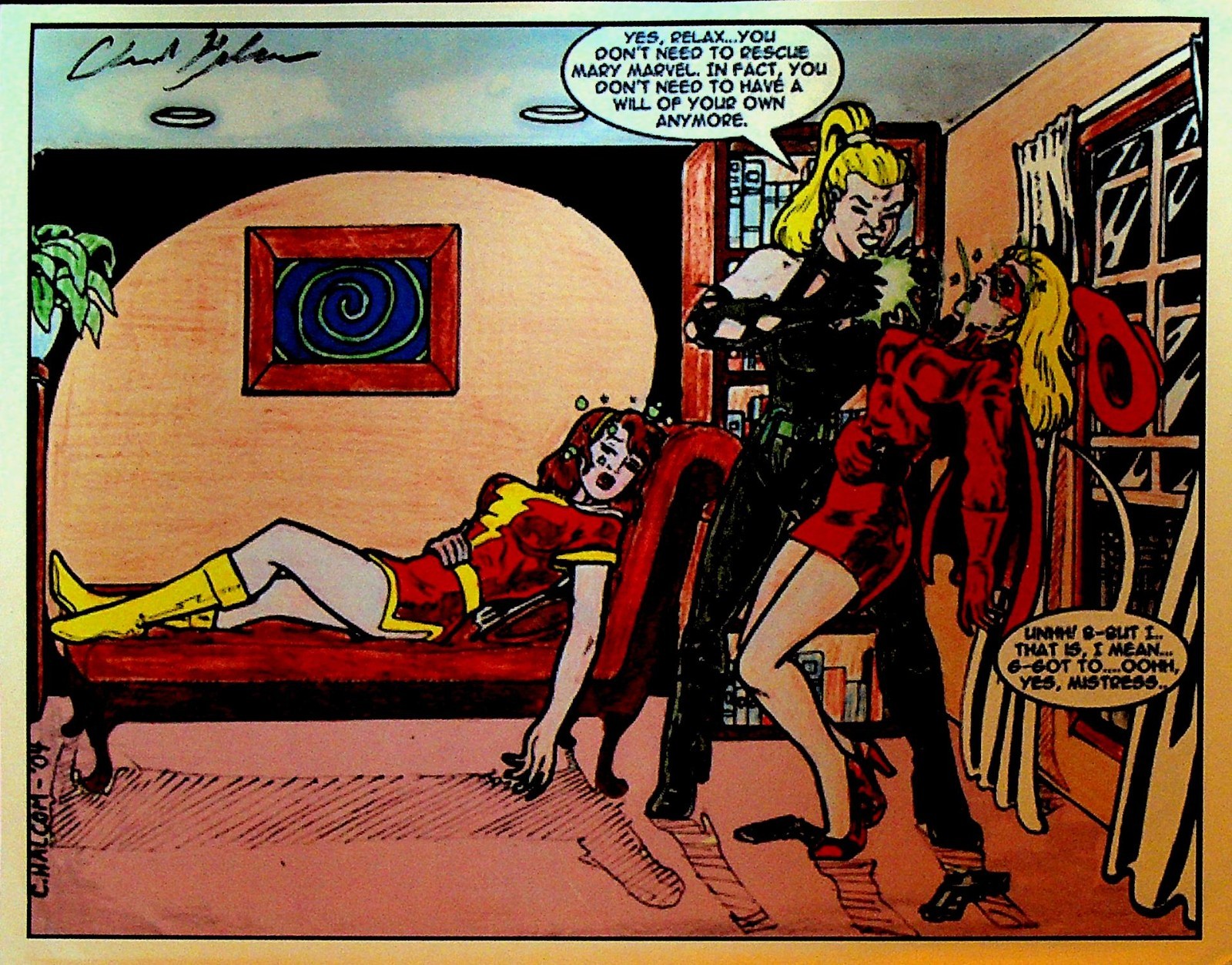 Mary Marvel & Miss Masque Print Chad Halcom 2000s