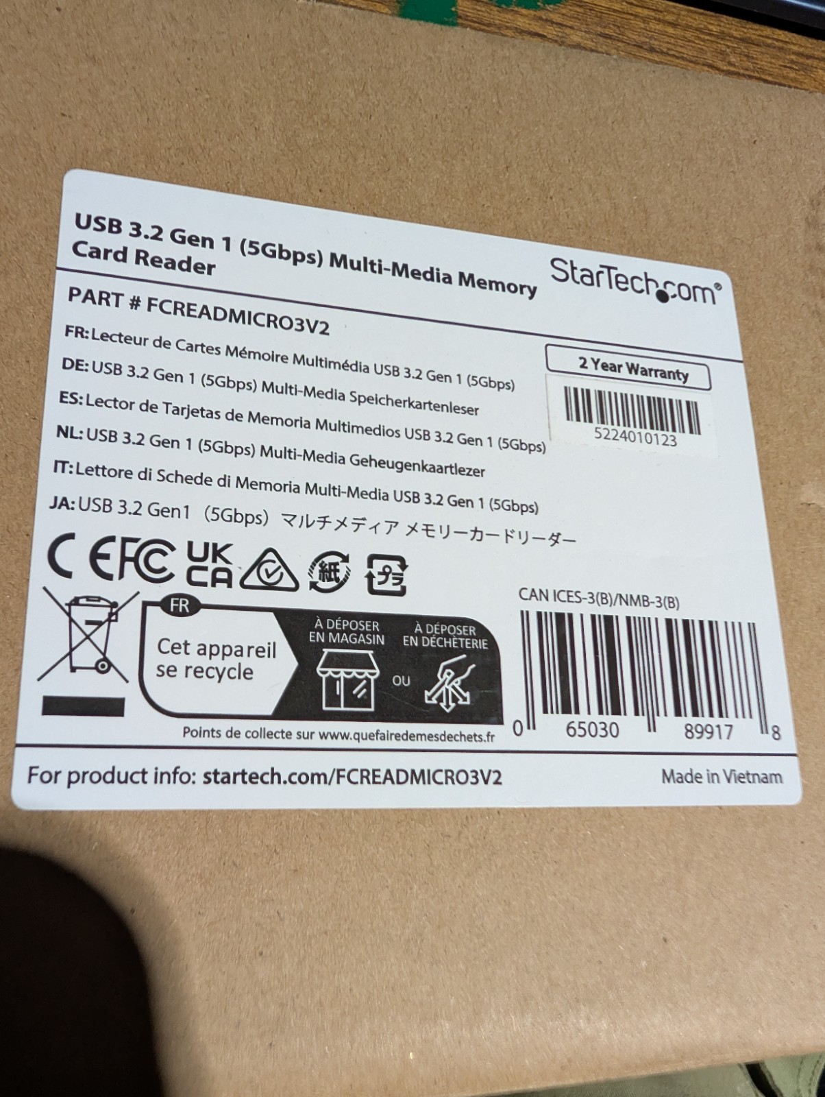StarTech USB 3.0 Multi-Media Memory Card Reader (fcreadmicro3v2) #R50