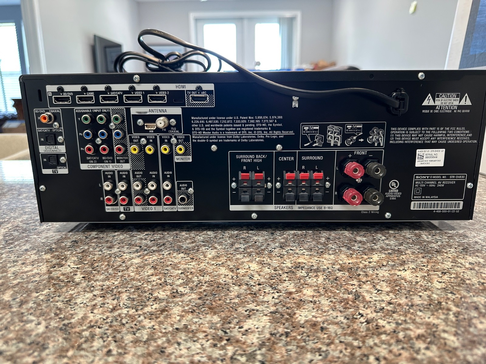 Sony STR DH830 7.1 Channel 140 Watt Receiver