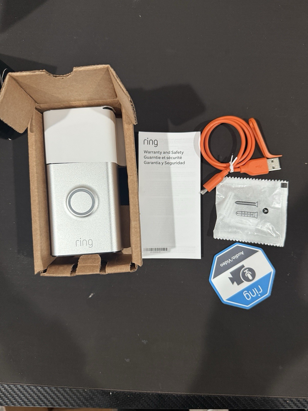 Ring 1080p Wireless Video Doorbell - Satin Nickel Model 5F97F2 FAST SHIPPING