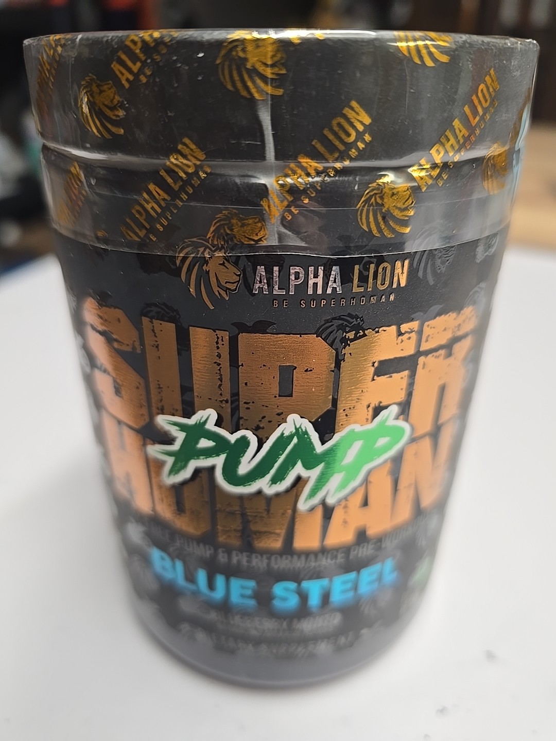Alpha Lion Super Human PUMP Stim-Free Nitric Oxide Exp 08/27 42 Srv Blue Steel