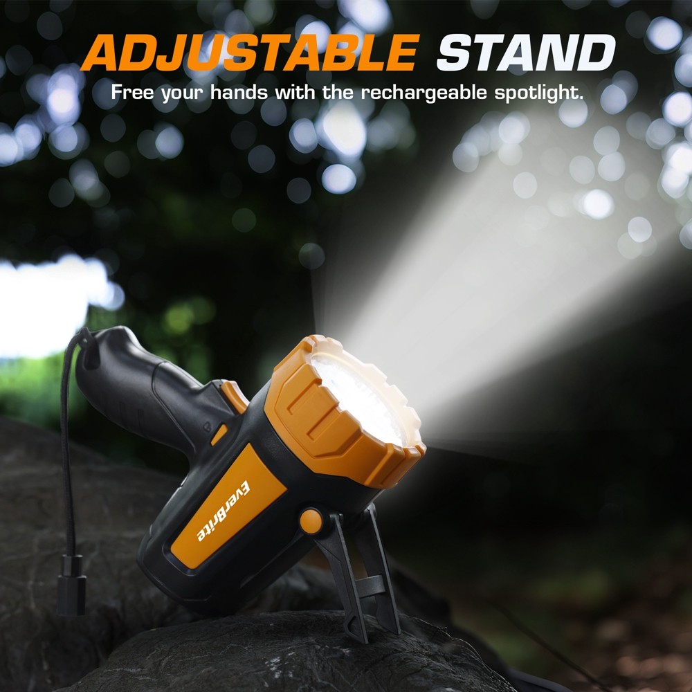 EverBrite 500LM Powerful Rechargeable Spotlight LED Flashlight Adjustable Stands